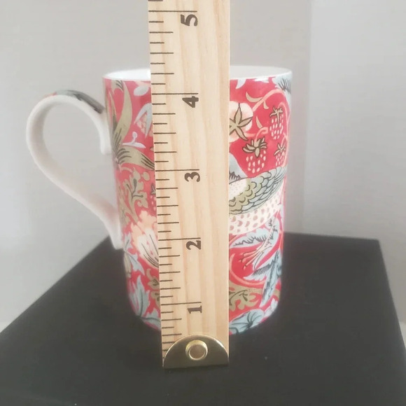 Royal Worcester Morris & Co Strawberry  Thief Crimson/Slate Coffee Cup. - Picture 7 of 7